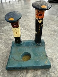 A John Gould Railroad Spike Sculpture Conductor And Trainsmen