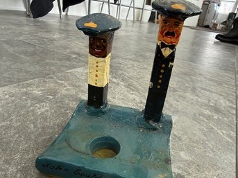 A John Gould Railroad Spike Sculpture Conductor And Trainsmen