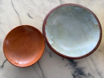 2 Maple Wooden Bowls One Made In Japan
