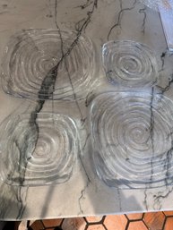 Stunning ~ A Group Of 4 Simon Pearce Signed Thetford Swirl Hand Blown 2 Sizes