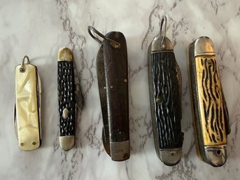 Group Of 5 Vintage Pocket Knives