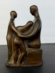 Bronze Pataneted 'connected Forever' Signed EM ~ In The Manner Of Henry Moore