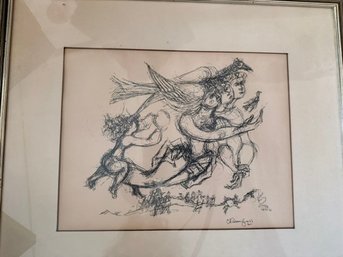 Mid Century Pen And Ink, Oct 23, 1963 Chaim Gross