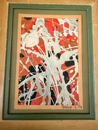 Gerard Schneider 6 X 8'abstract Acrylic On Board 1964