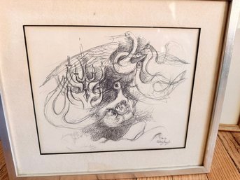 Chaim Gross Original Pen And Ink Drawing 1968 Approx 14 X 20 Osm