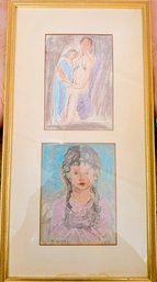 Two Original Drawings By Moses Soyer  Each Measuring Approx 4 X 6'