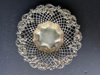 Open Lace Sterling Silver Bowl 8.7 Ounces Approx 8' Diameter
