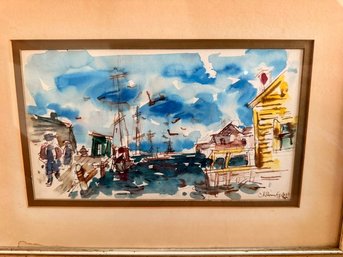 Gloucester Mass Watercolor Chaim Gross 1970 Approx 11 X 14'
