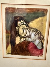 Original Multi Media 'mother And Child Embrace' By Alexander Dobkin