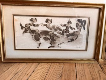 Black And White, Pen And Ink 1967 Chaim Gross, See Note On Back