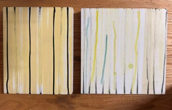 A Pair Of Painting On Wood, Nancy Olivier 8 X 10 All Things Being Equal And Loss Leader 10 X 10'