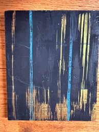 'proper Doubt' 6 X 9' Matte Black And Gold Gouache On Wood Nancy Olivier