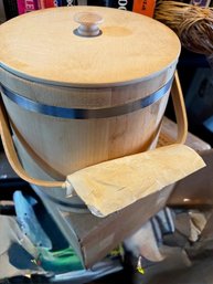 Vintage Handled Basket Firkin Basketville Putney, Vermont Wood Sugar Bucket