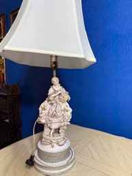 Vintage Porcelain Figural Lamp