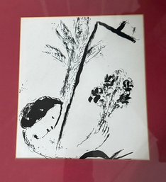 Chagall Litho  ' Bouquet Aux Mains' Black And White