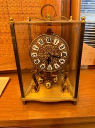 Brass Mantle Clock By Kunde Key And Instructions Included