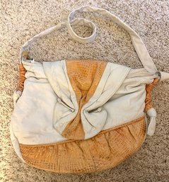 Late 1980's White And Coral Handbag By Viva Of California