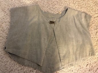 Khaki Over Dress Vest Clasp At Top Closure