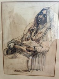 Woman Seated Sketch, Signed McKinley 1964