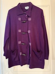 Plum Toggle Close Blouse By Carreau Size Medium