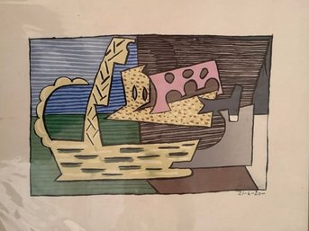 Picasso 'the Basket' Silkscreen Print Signed In Plate