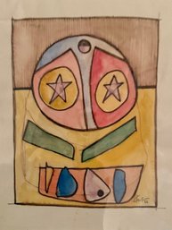 Michael Knigin Watercolor Approx 6 X 8' Image 1962