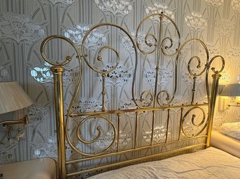 Queen Size Brass Head Board And Frame Art Nouveau Style
