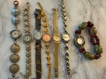 Collection Of Seven Ladies Watches Indian Head Bracelet, Russian,  Citizen, Legacy, Timex