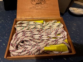 3 Vintage Jump Ropes In Te Amo Cigar Box