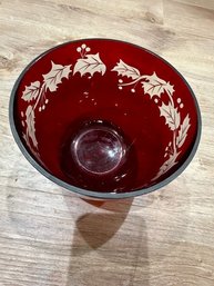 Teleflora Cranberry Glass Bowl