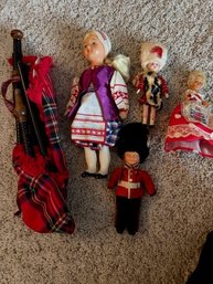 Group Of European Dolls 1960's- 1970's And Recorders
