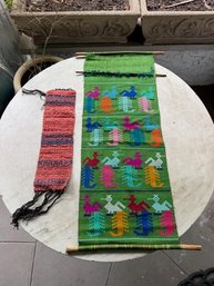 A Pair Of Woven Fabric Wall Hangings 1970's
