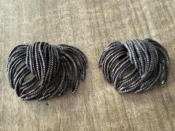 Rope Silver Tone Coat Or Shoe Clasps By MUSI