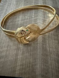 Judith Leiber Koi Stretch Belt Gold Tone
