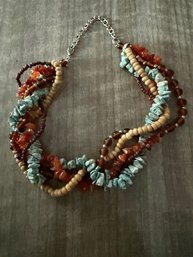 Multi Strand Glass Beaded Choker 1990's