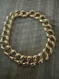 Large Link Cuban Chain Gold Tone Choker