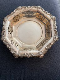 .835 German Silver Lace Bowl 265.78 GRAMS Approx 8' Round
