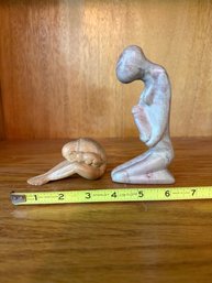 Two Mother And Child Figurative Sculptures Approx 4 -6'