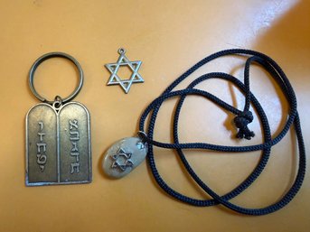 Star Of David Necklace, Charm And Keychain