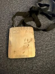 Sterling Silver Photo Necklace On Black Silk  Approx 2' X 3' Early 1900's