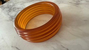Vintage Apple Juice  Bakelite Translucent Ring Bracelet