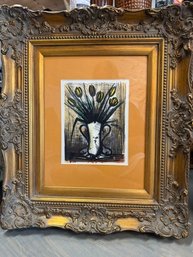 Framed Buffet Lithograph, 'vase Of Tulips' 1967, Mourlot 16 X 20 Osm