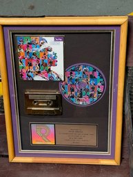 Jimi Hendrix 'Blues' Gold CD's And Cassette Over 500,000 Sold Framed Award