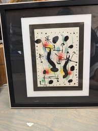 Miro Lithograph Framed  Approx 14 X 16 1966 Maeght Editeur Exhibition Catalogue