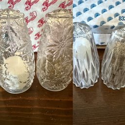 2 Sets Of Princess Lead Crystal Salt And Pepper Shakers
