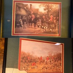 Pair Of Hunt Prints Framed Approx 11 X 14 Each