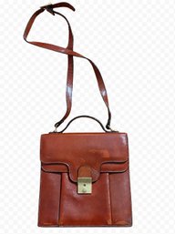 Caramel Leather Satchel Handbag