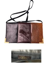 Magnificent Tricolor Snake Skin Leather, Made In Argentina Handbag