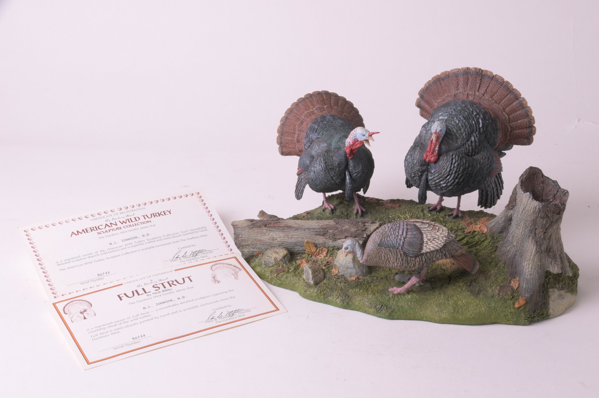Full Strut Turkey Sculpture By Nick Bibby Danbury Mint #12392