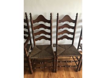 4 Pc Colonial Rush Ladder Chairs